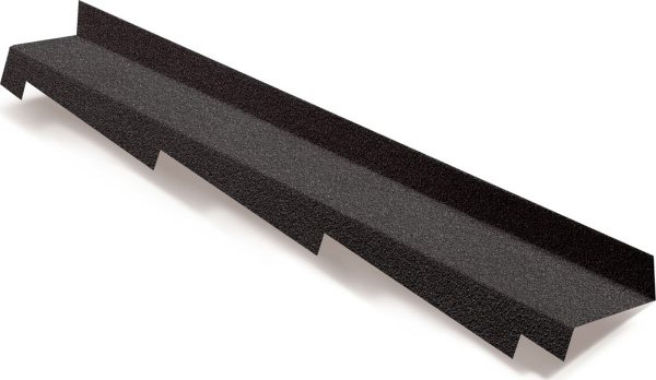 Планка примыкания левая для композитной черепицы Metrotile черный (1,25м)
