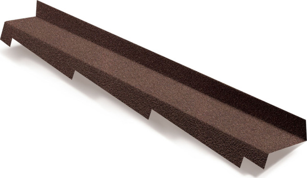 Планка примыкания левая для композитной черепицы Metrotile коричневый (1,25м)
