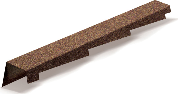 Планка торцевая левая для композитной черепицы Metrotile кофе (1,25м)