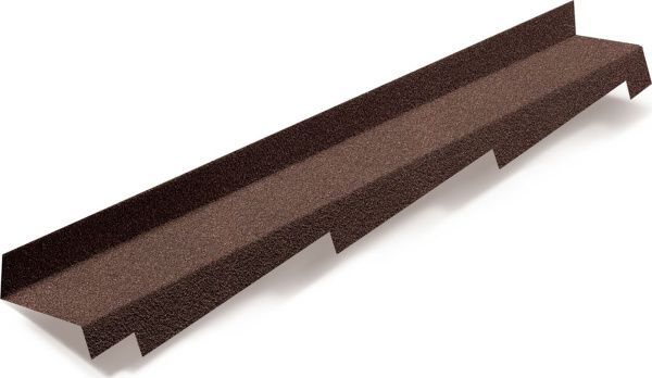 Планка примыкания правая для композитной черепицы Metrotile коричневый (1,25м)