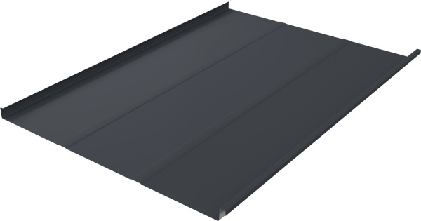 Фальц двойной стоячий Line Grand Line 0,5 PurLite матовый с пленкой на замках RAL 7024 мокрый асфальт