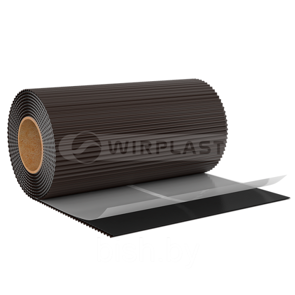 Лента для обработки примыканий Wirplast ROLLKOM RYFLOWANA алюминий 300×5000 мм коричневый RAL 8019