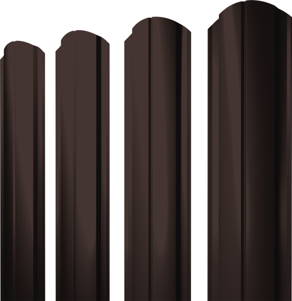 Штакетник Полукруглый Слим фигурный Grand Line 0,5 PurPro матовый RAL 8017 шоколад