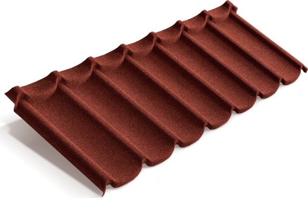 Лист композитной черепицы Metrotile Мистраль красный