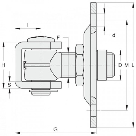 Петля регулируемая М20 с вытянутой площадкой