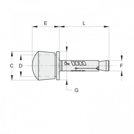 Упор настенный с демпфером на анкере